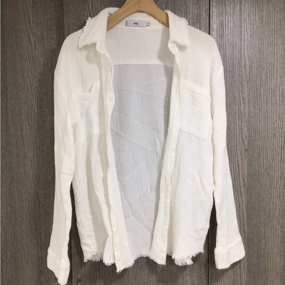 Adika White Button-Down Gauze Shirt
